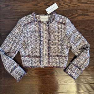 Carolina Belle Montreal Tweed Cropped Blazer Jacket Medium